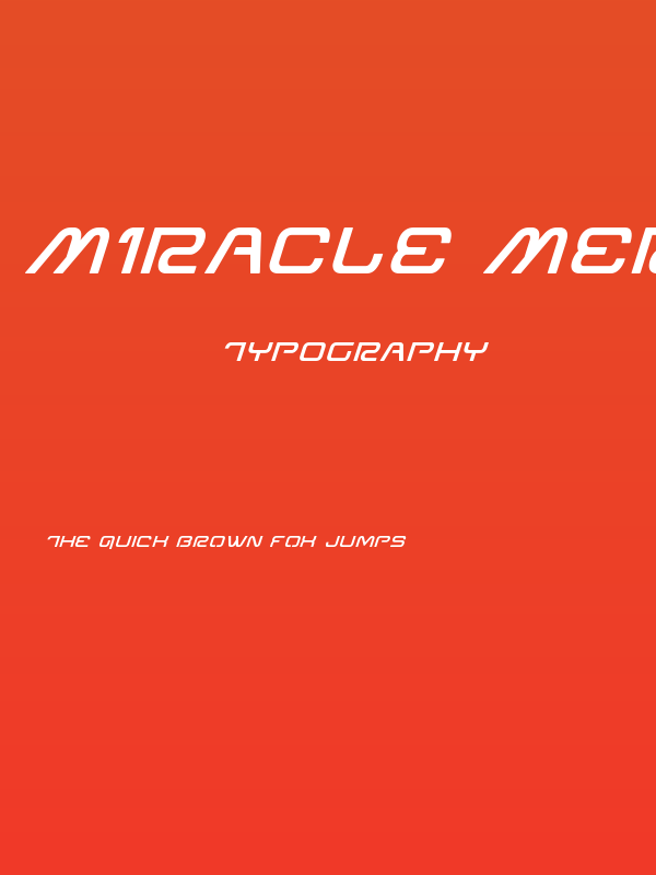 Miracle Mercury Semi-Bold Expanded Italic Poster