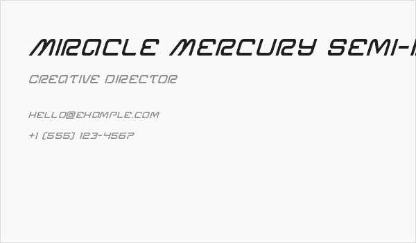 Miracle Mercury Semi-Bold Italic Business Card