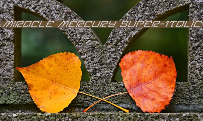Miracle Mercury Super-Italic Font examples
