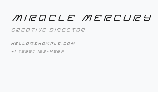 Miracle Mercury Title Italic Business Card