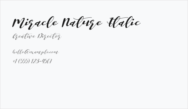 Miracle Nature Italic Business Card