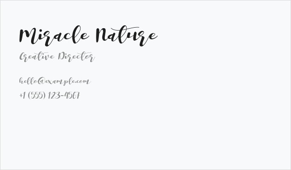 Miracle Nature Business Card
