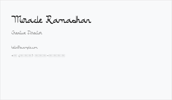 Miracle Ramadhan Business Card