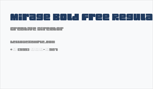 Mirage Bold Free Regular Business Card