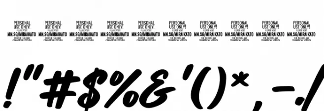 Miraikato Hand PERSONAL USE Bold Italic Font OTHER CHARS