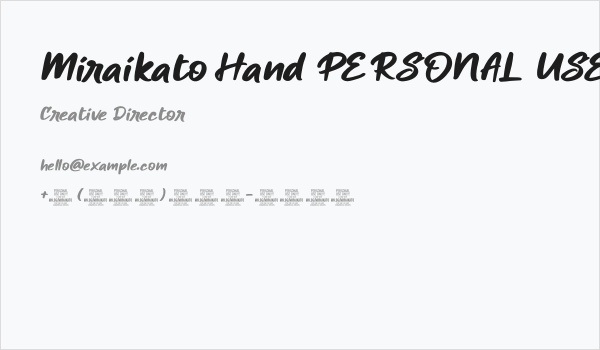 Miraikato Hand PERSONAL USE Bold Italic Business Card