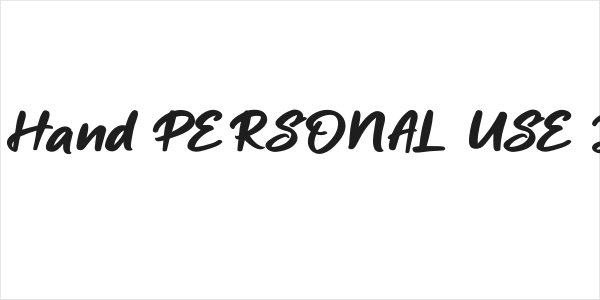 Miraikato Hand PERSONAL USE Bold Italic Logo