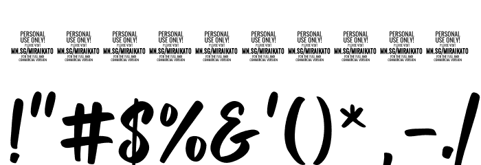 Miraikato Hand PERSONAL USE Regular Font OTHER CHARS