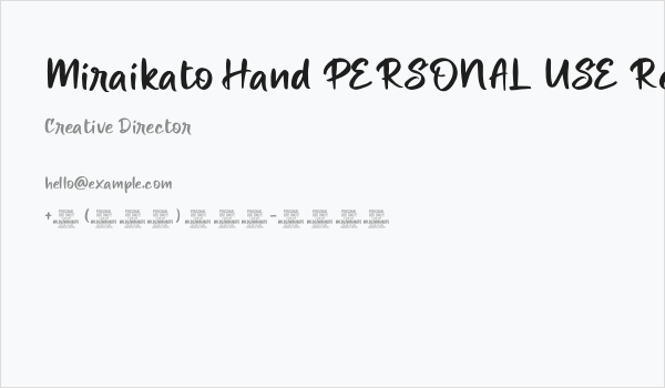 Miraikato Hand PERSONAL USE Regular Business Card