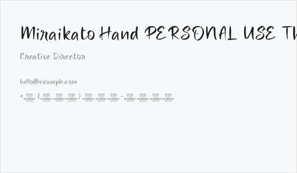 Miraikato Hand PERSONAL USE Thin Business Card