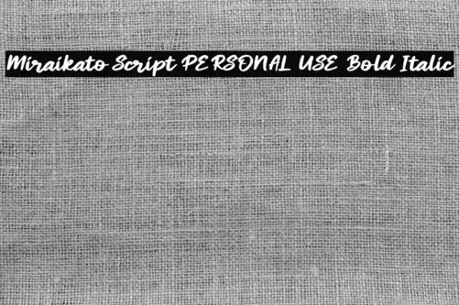 Miraikato Script PERSONAL USE Bold Italic Example 2