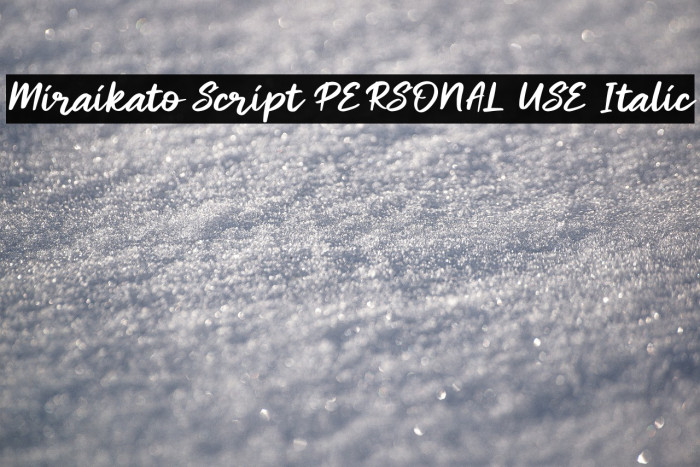 Miraikato Script PERSONAL USE Italic Example 1