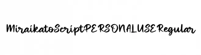 Miraikato Script PERSONAL USE Regular  Fuentes Gratis Descargar