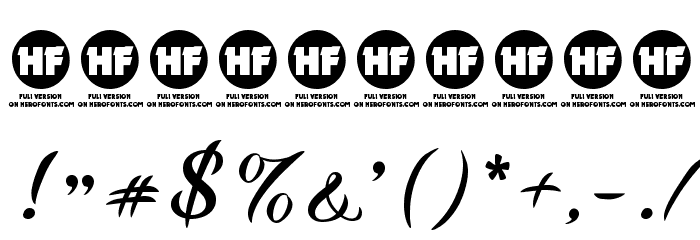 Miralight Demo Font OTHER CHARS