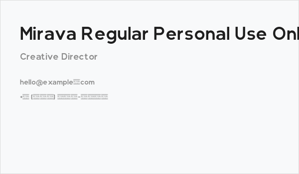 Mirava Regular Personal Use Onl Business Card