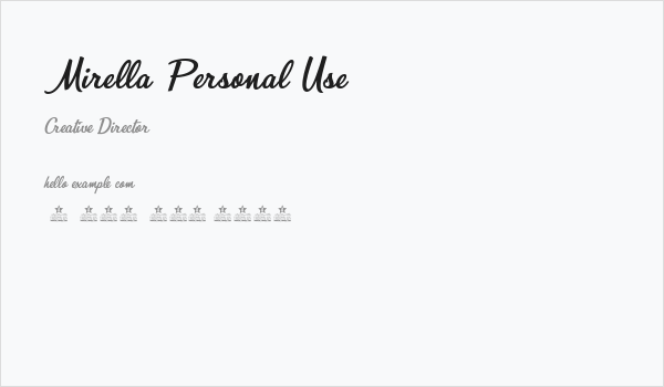 Mirella Personal Use  Business Card