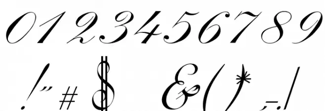 Mirella Script Limited Free Version.vfb Шрифта ДРУГИЕ символов