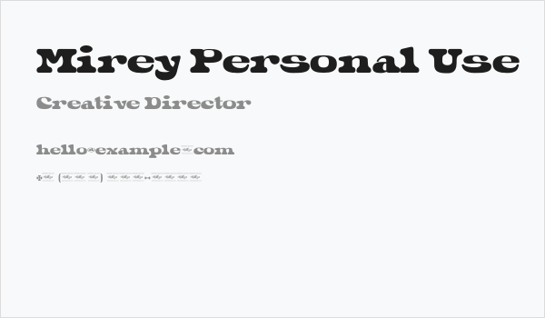 Mirey Personal Use Business Card