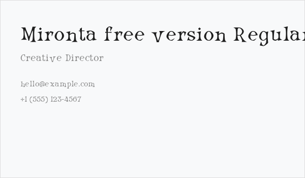 Mironta free version Regular Business Card