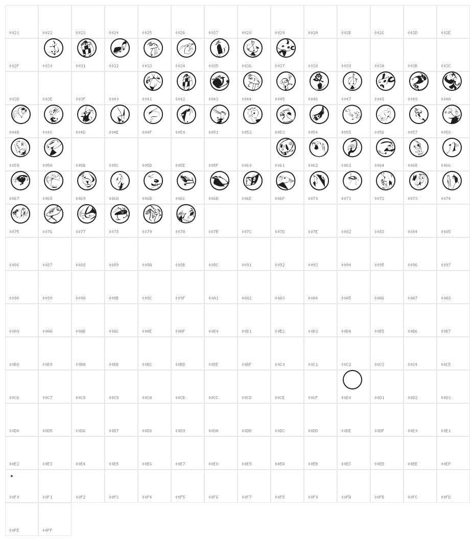 MirosWitchesMedium Character Map
