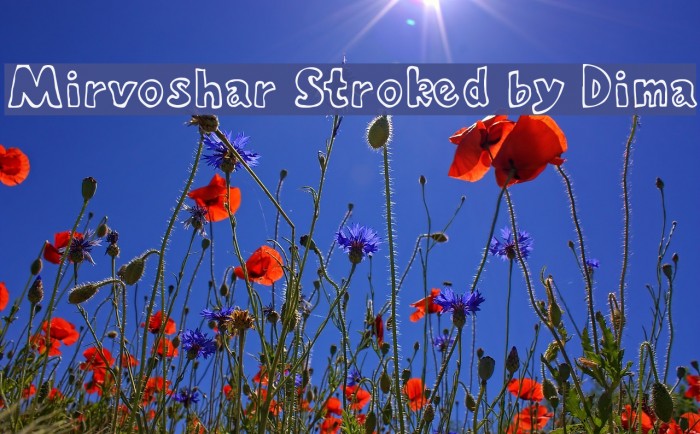 Mirvoshar Stroked by Dima Font examples