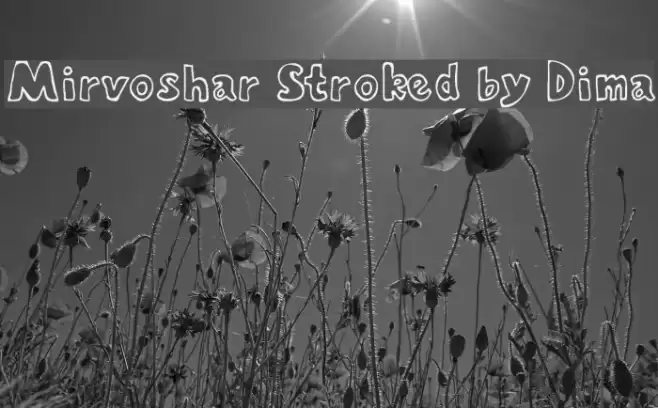Mirvoshar Stroked by Dima Font examples