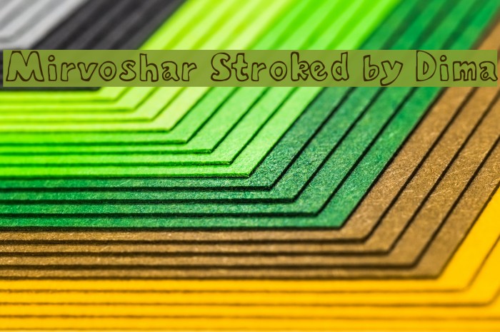 Mirvoshar Stroked by Dima Font examples