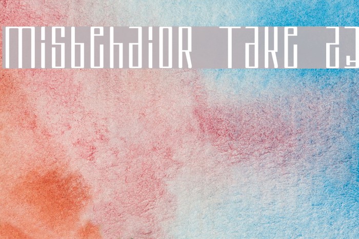 Misbehavior Take 23 Font examples