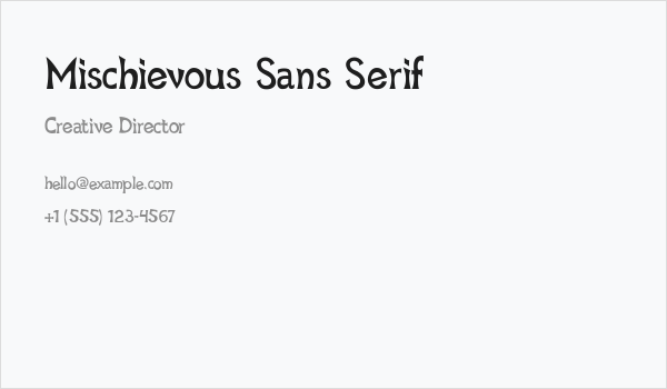 Mischievous Sans Serif Business Card