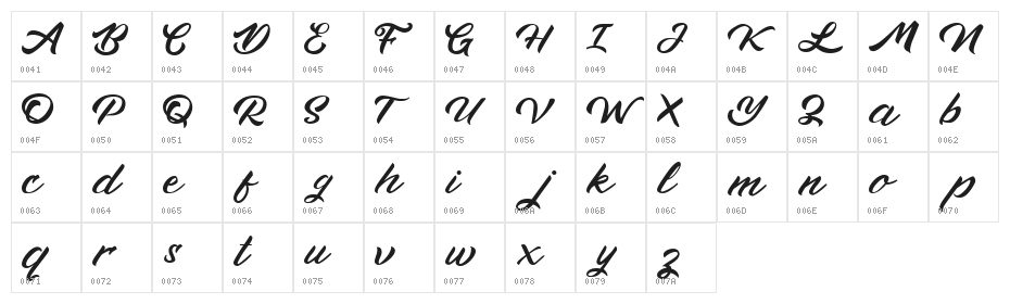 Misela Free Regular Character Map