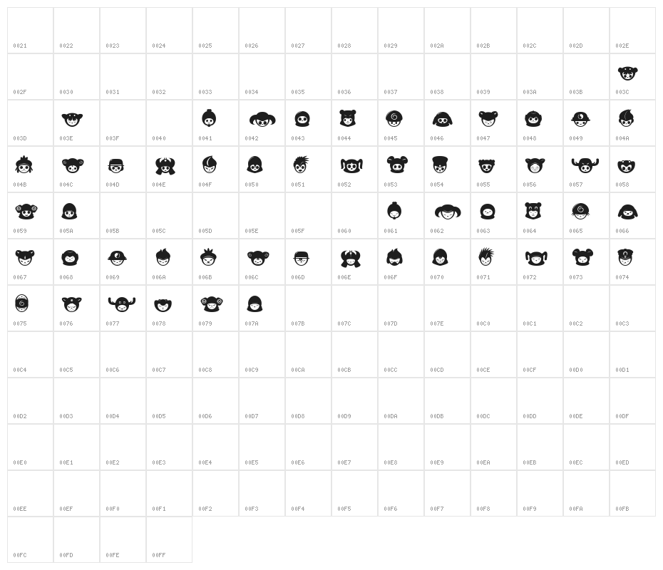 Misfit Cubs_PersonalUseOnly Character Map