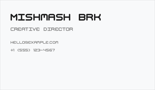 Mishmash BRK Business Card