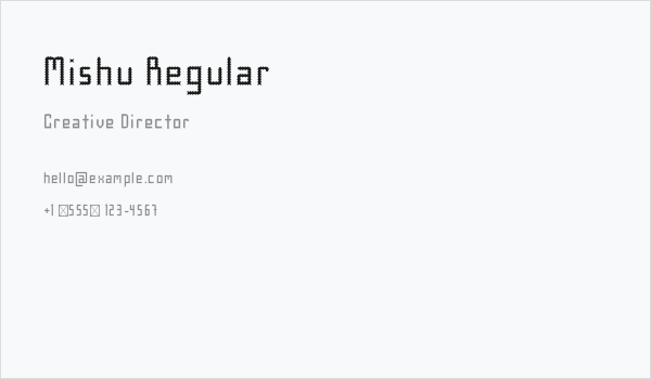 Mishu Regular Business Card