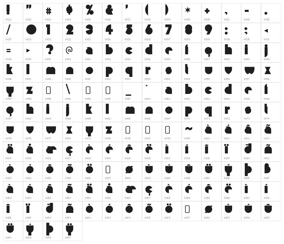 Misirlou-Regular Character Map