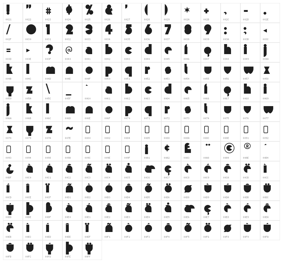 Misirlou-Regular Character Map