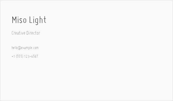 Miso Light Business Card