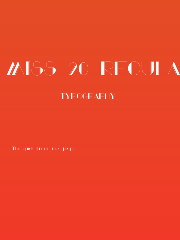 Miss 20 Regular Poster