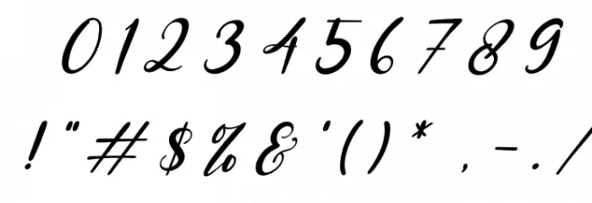 Miss Amalia Italic Font OTHER CHARS