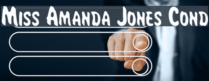 Miss Amanda Jones Cond Fonte examples