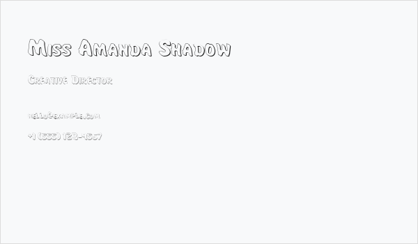 Miss Amanda Shadow Business Card