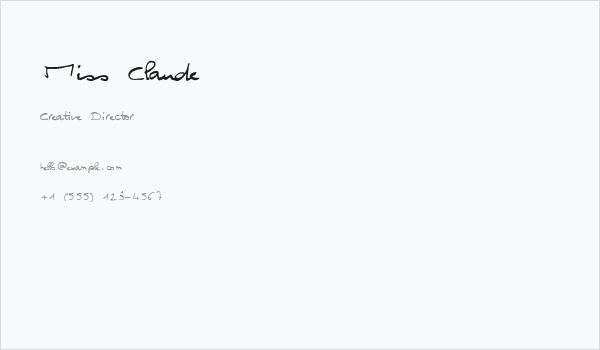 Miss Claude Business Card