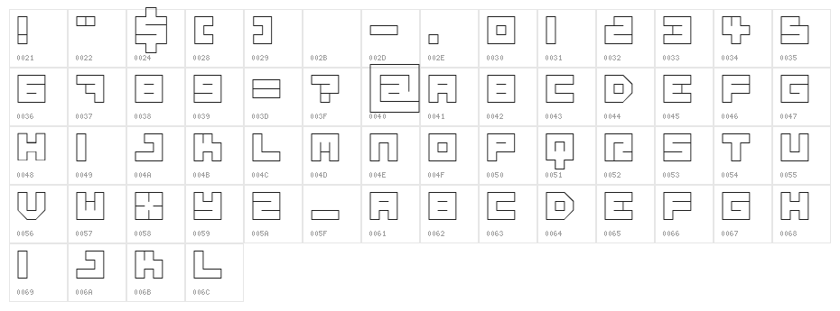 Miss Ellen Character Map
