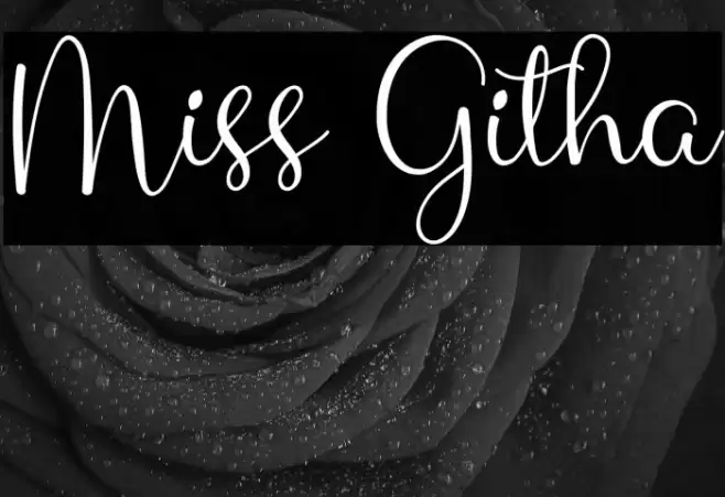 Miss Githa Font examples