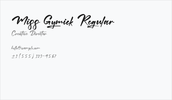 Miss Gymick Regular Business Card