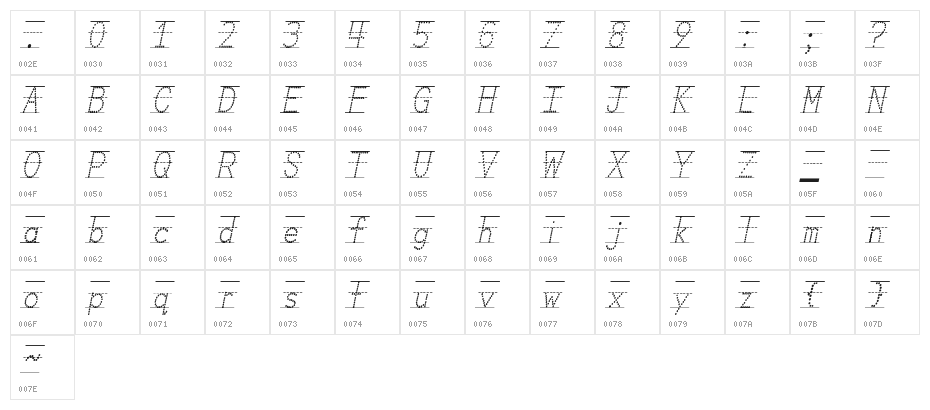 Miss Olsen's Classroom Italic Character Map
