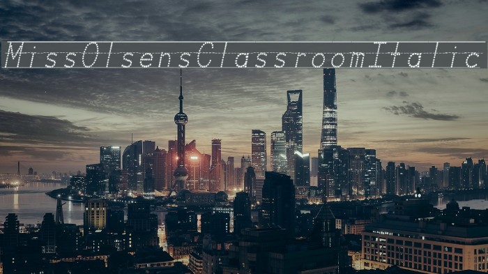 Miss Olsen's Classroom Italic Example 1