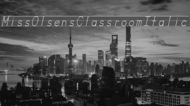 Miss Olsen's Classroom Italic Font examples