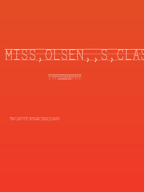 Miss Olsen's Classroom Poster