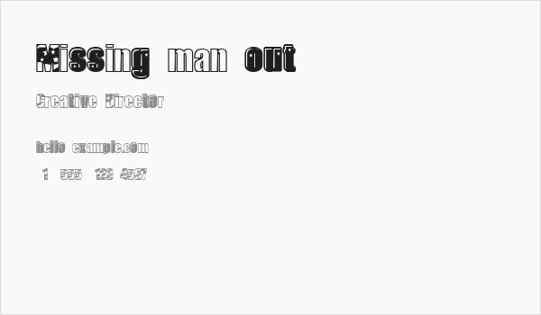 Missing man out Business Card