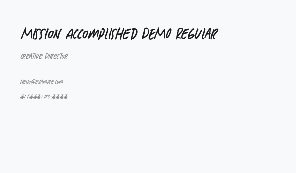 Mission Accomplished DEMO Regular Business Card